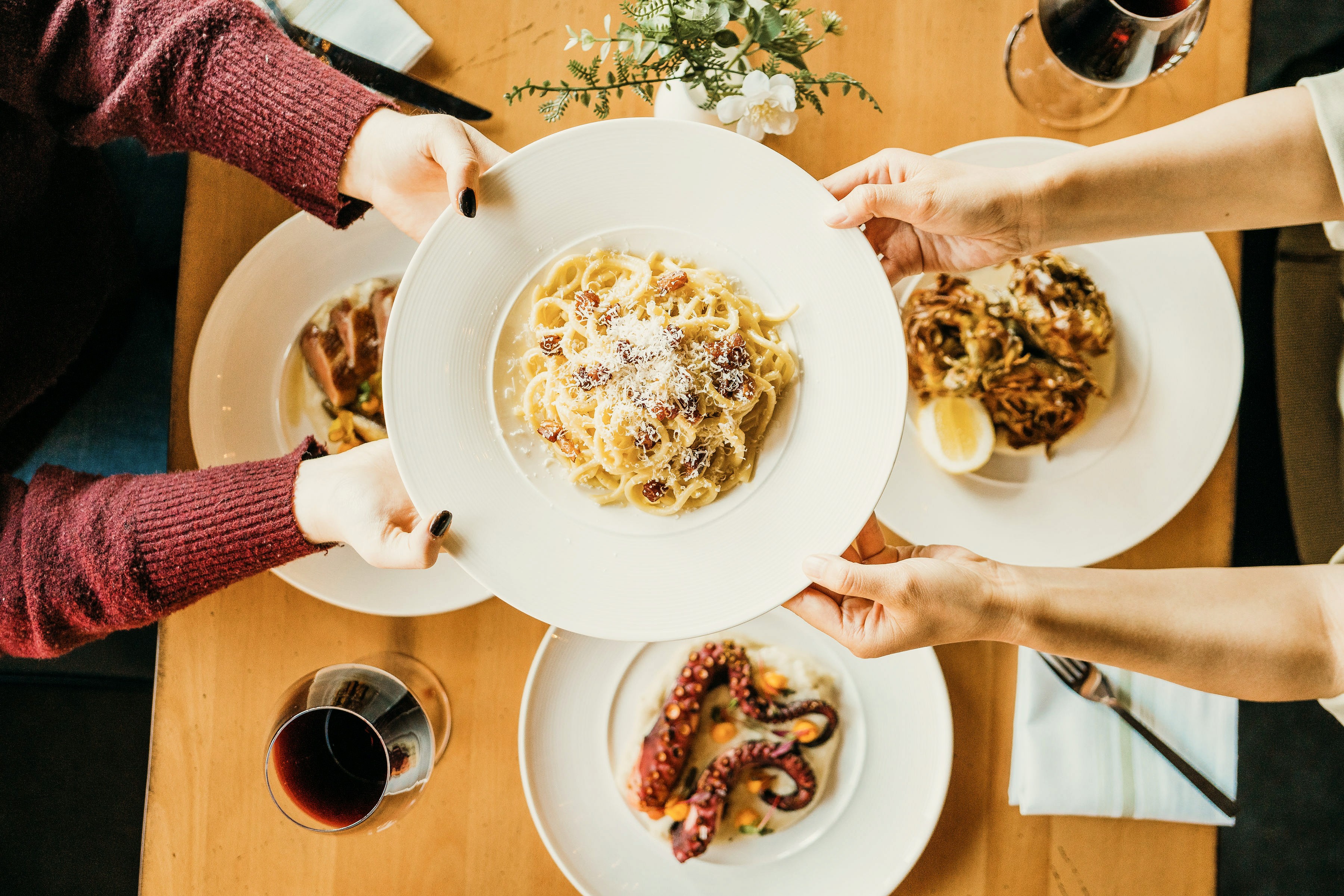 Seasonal Italian menu featuring handmade pasta and local farm ingredients in El Dorado Hills.