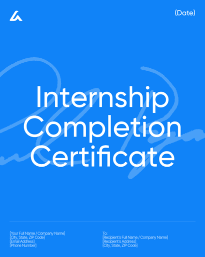 Internship Completion Certificate