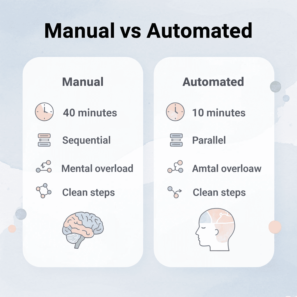 Comparison table showing manual versus automated document processing