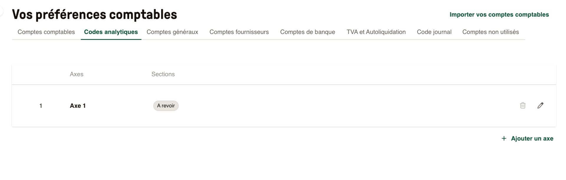 Configurer ses codes analytiques
