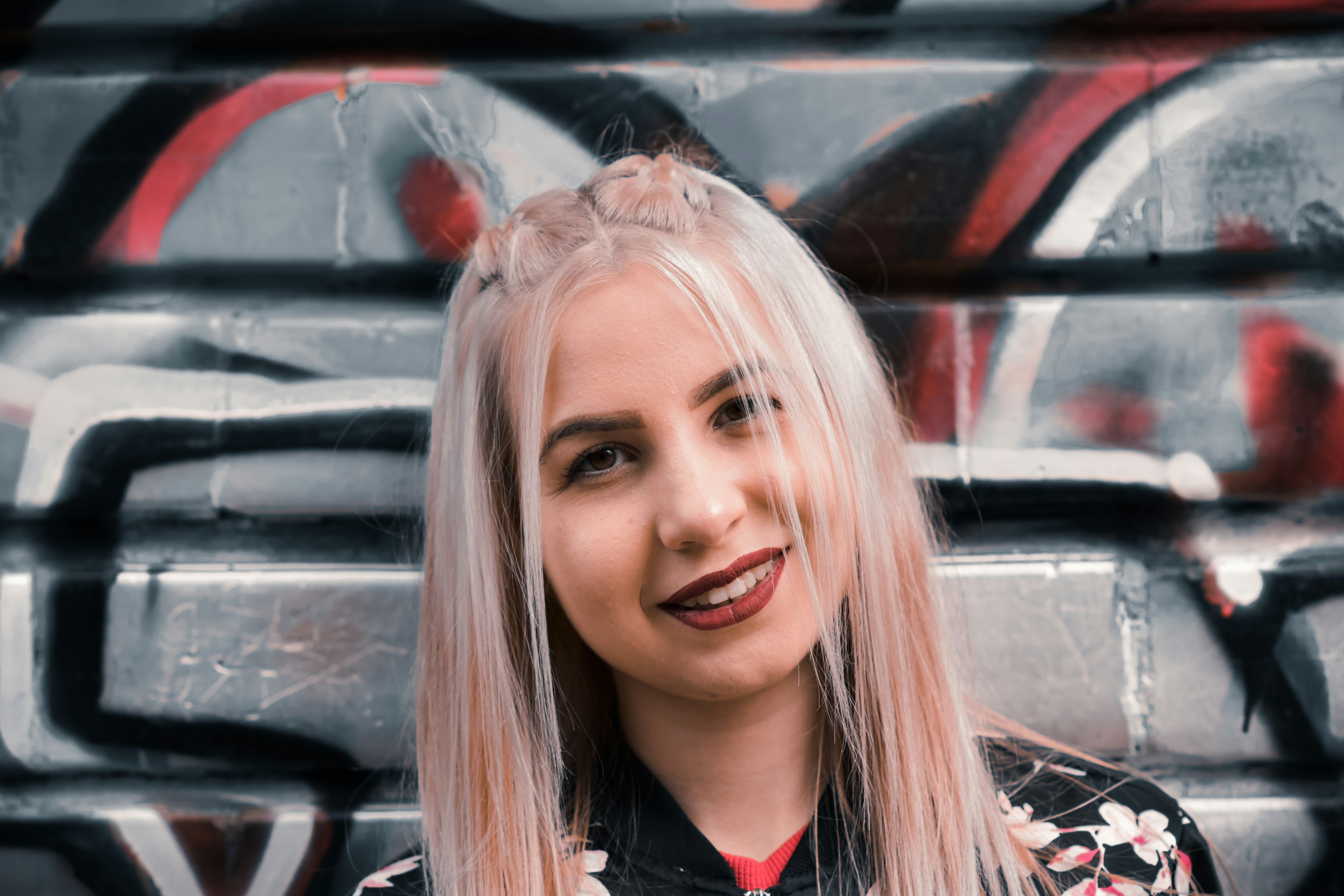a woman with blonde hair