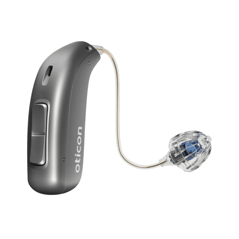 Oticon More 3 miniRITE R, aide auditive rechargeable discrète et fiable, idéale pour un confort d’écoute au quotidien. À découvrir et essayer gratuitement chez Audio Pour Tous.