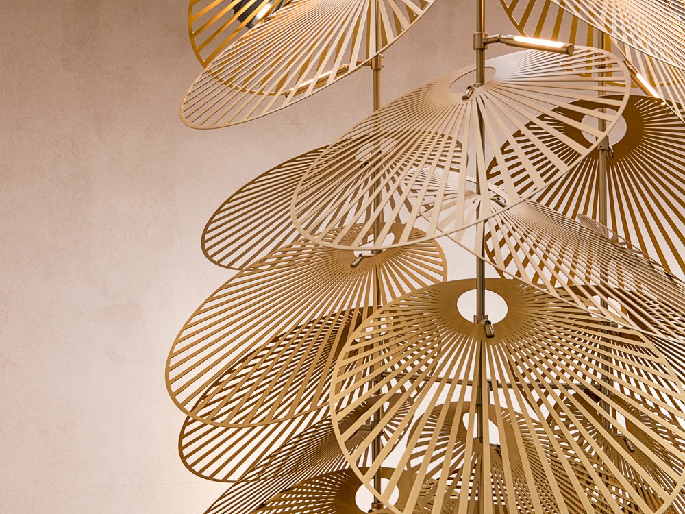 Leaf light instllation close up