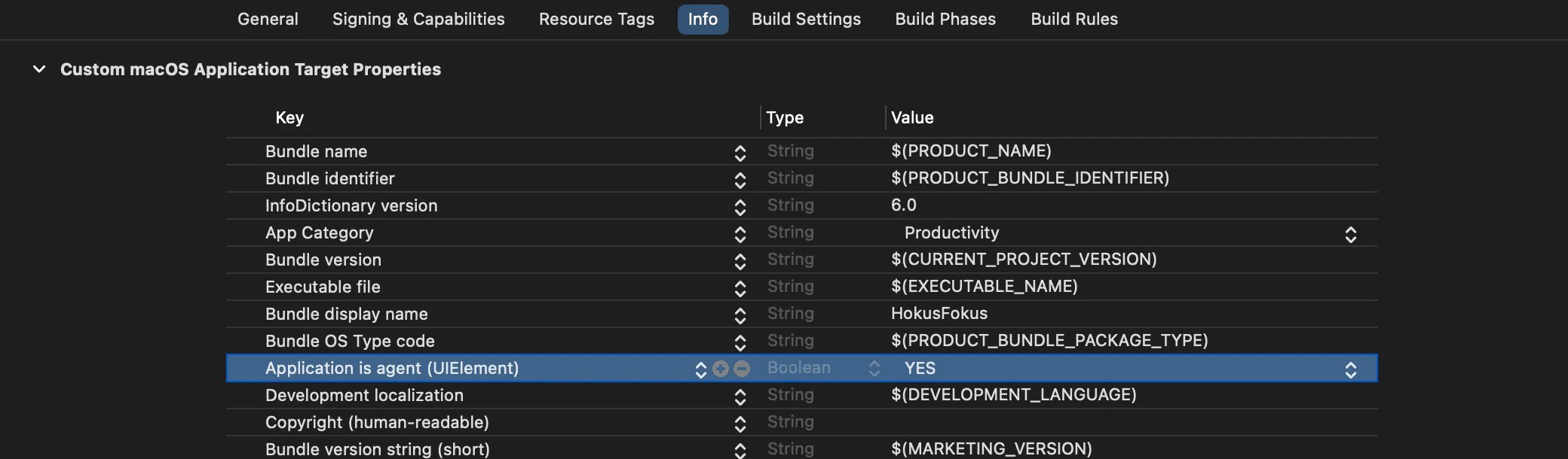 Set Application is agent to YES in the info.plist in XCode