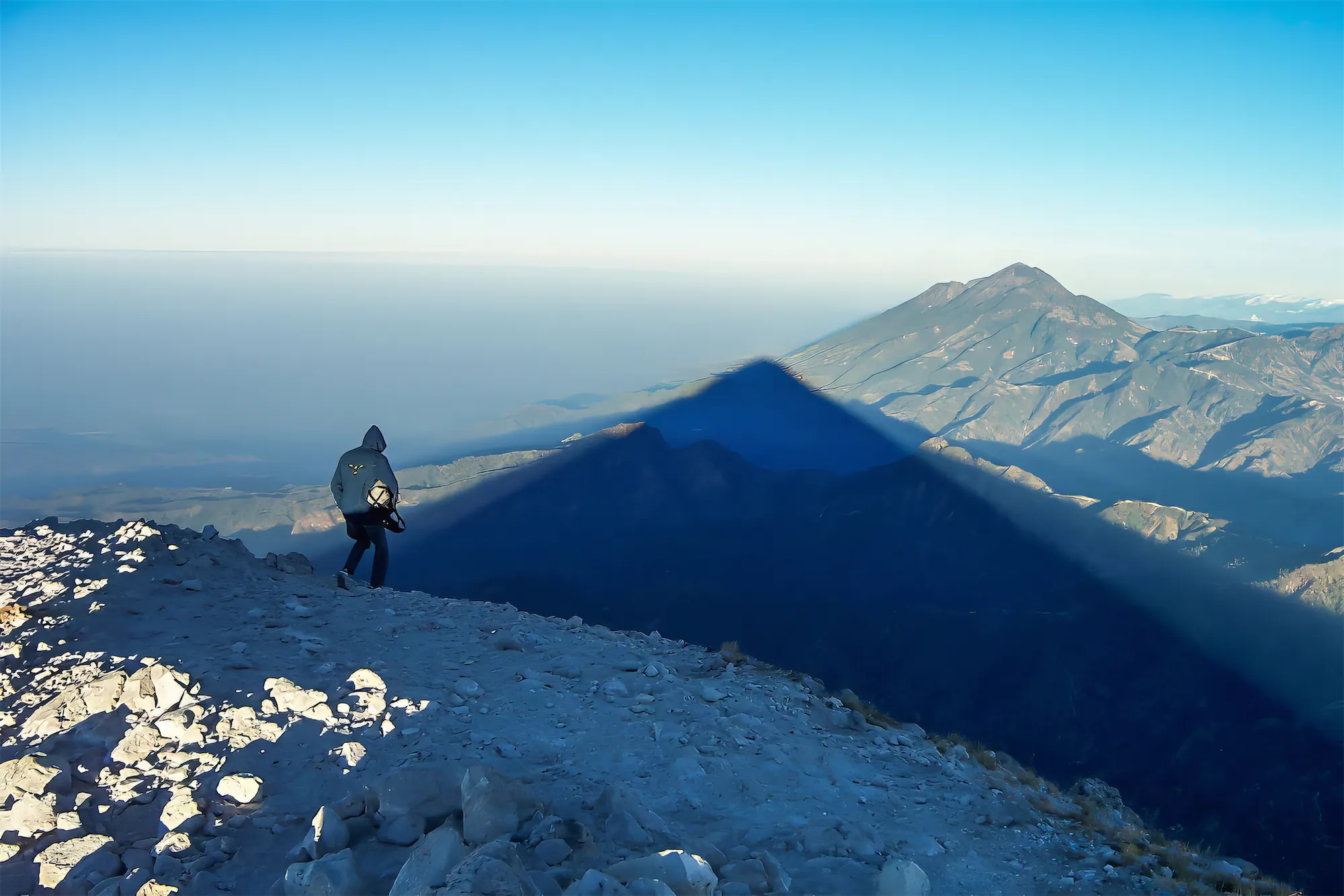 Man walking on the mountains