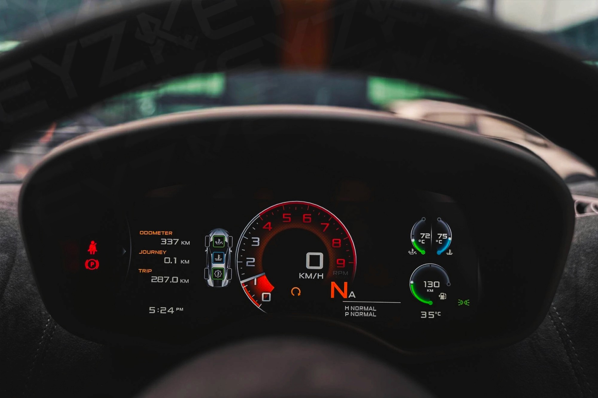 Compteur Mclaren 600LT Blanc – Location Supercar à Dubaï | Keyz Rent