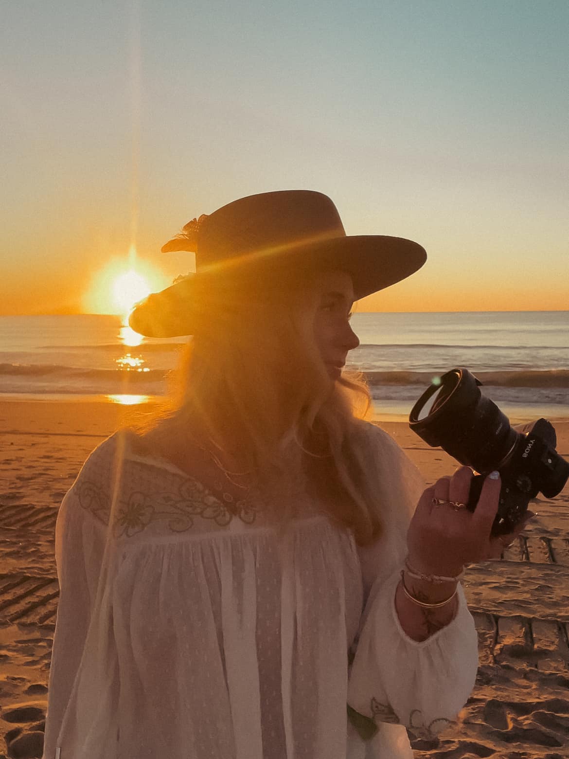 Photographer holding camera