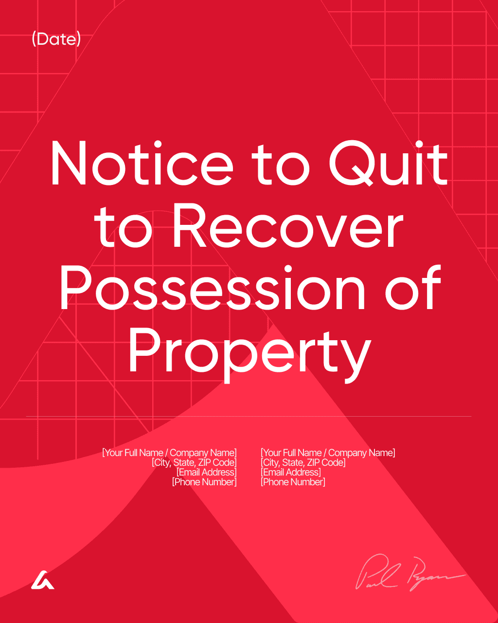 Notice to Quit to Recover Possession of Property
