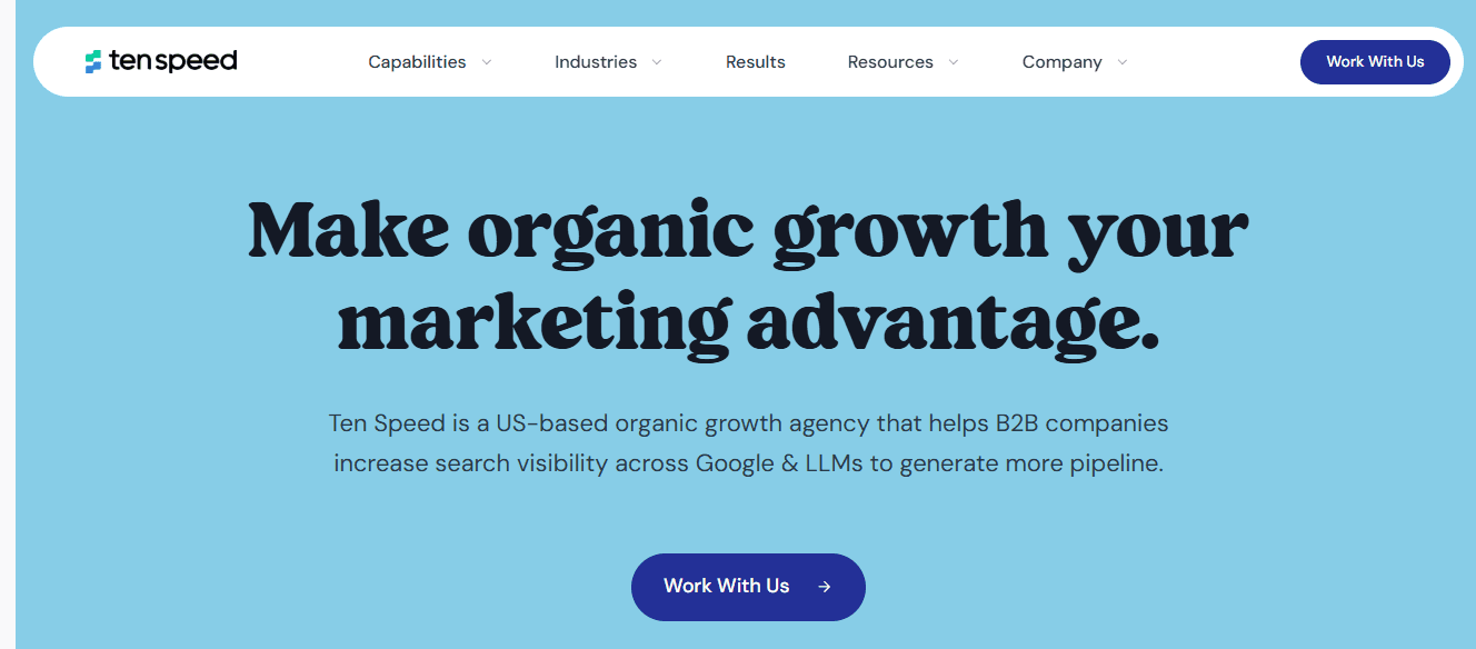 ten speed - Best Content Marketing Agencies