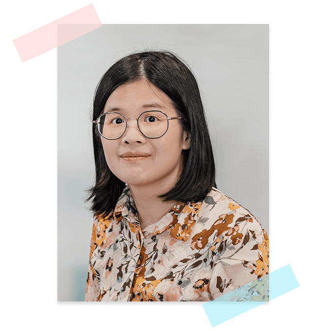 The photoshot of Chia-Ying Tsai, with decoration