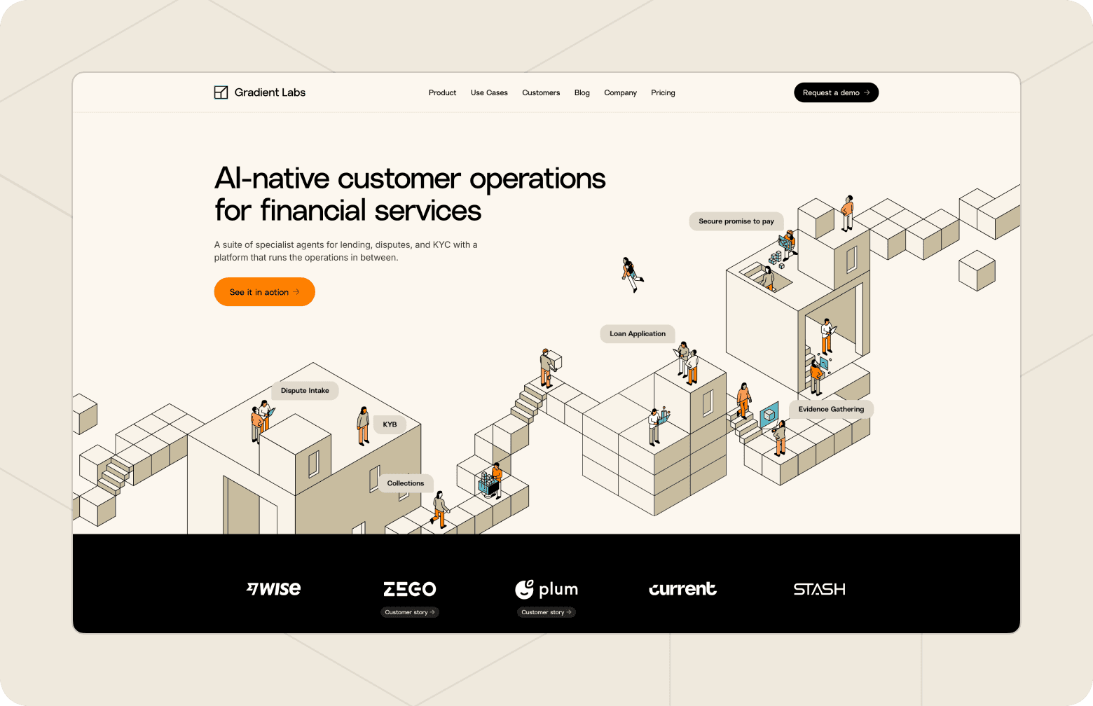 Screenshot of the Gradient Labs homepage.