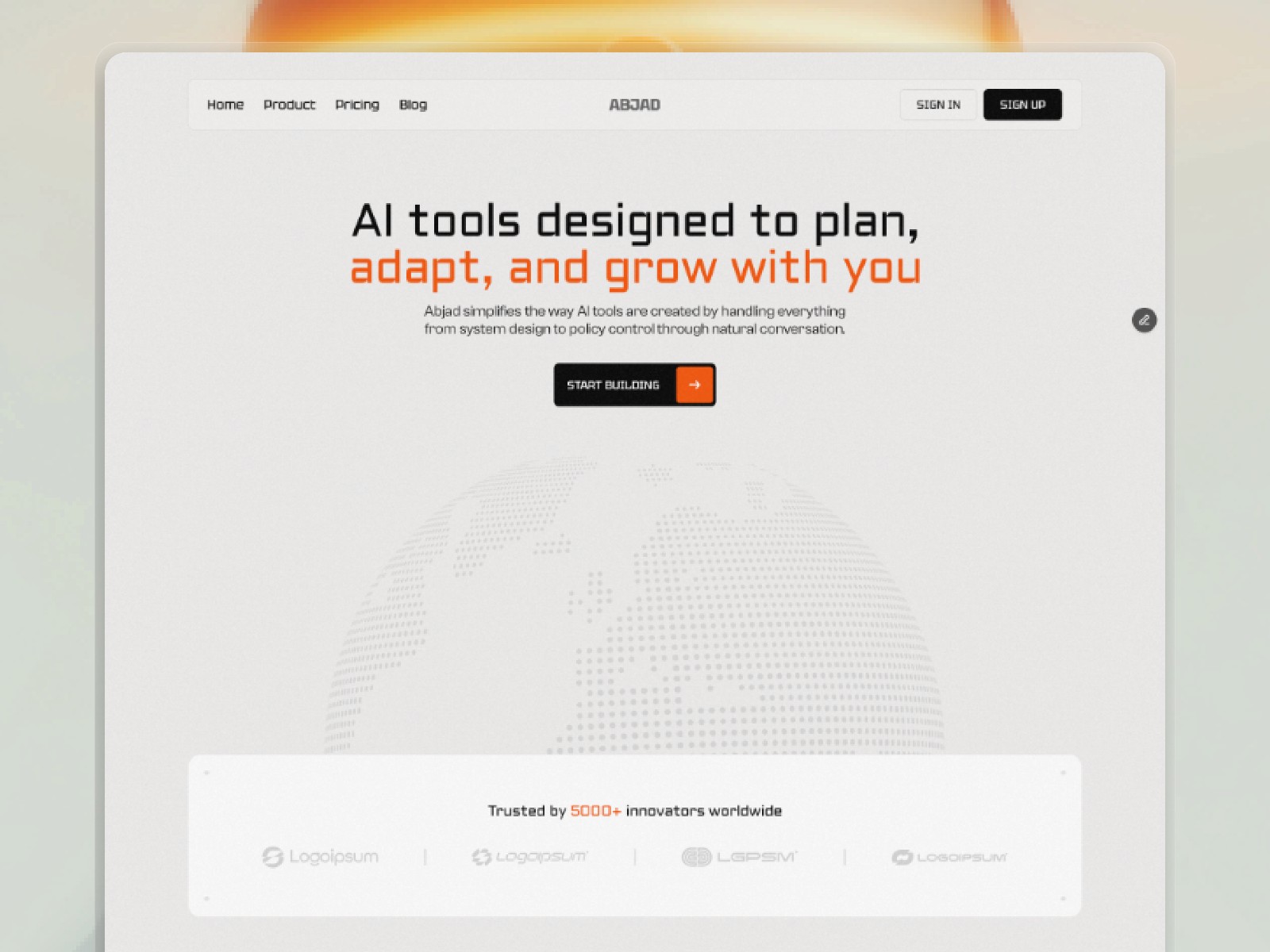 ABJAD — 动效彩色 AI 产品官网设计灵感