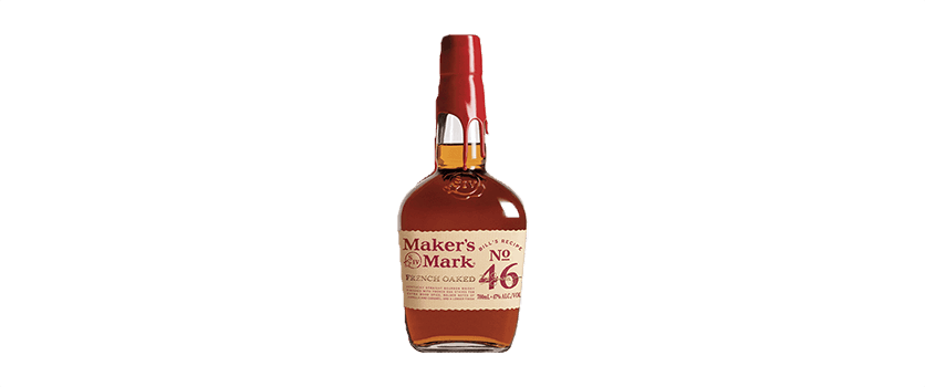 makers 46 bourbon bottle white border