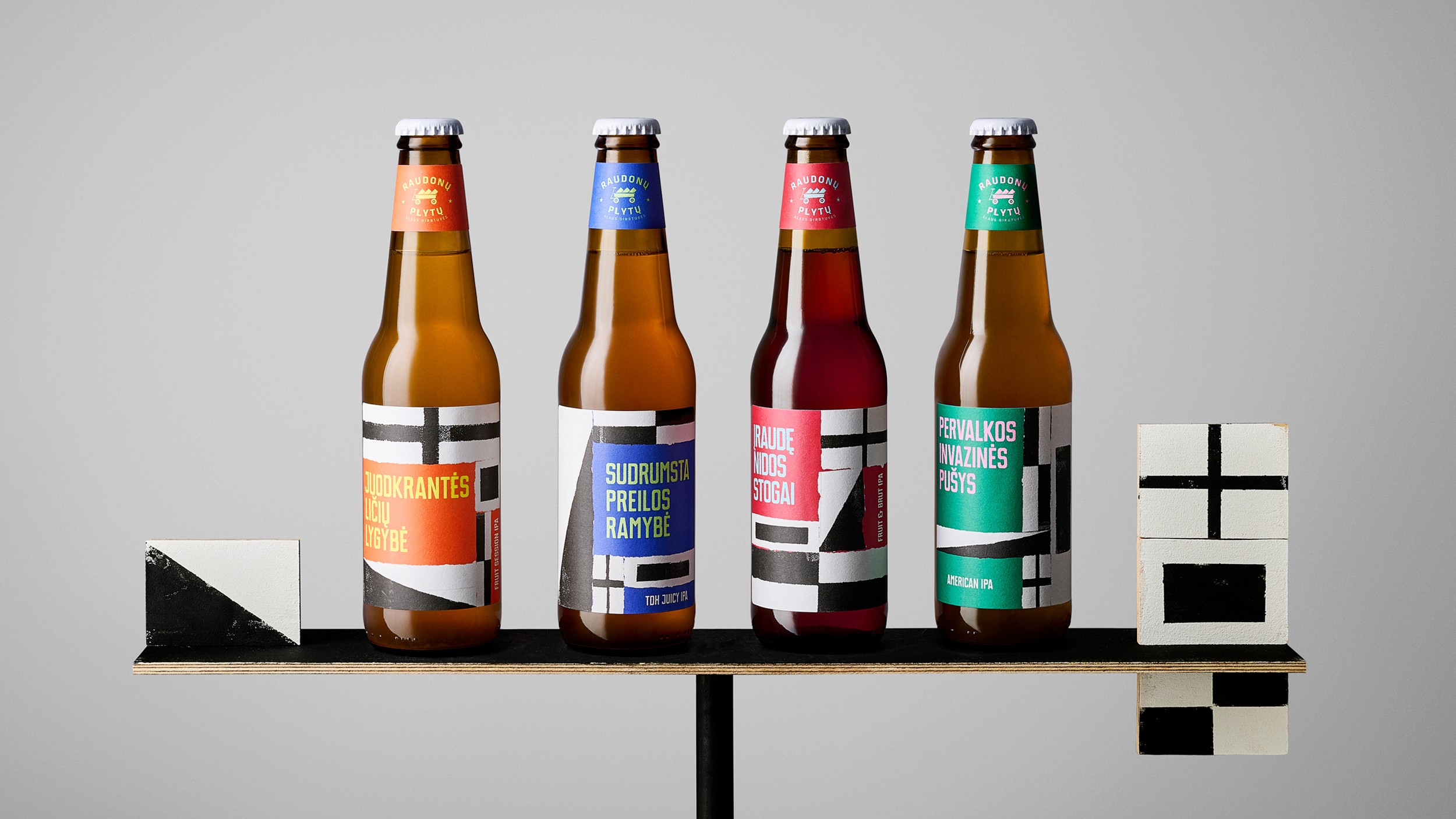 Craft beer bottle with custom illustratio