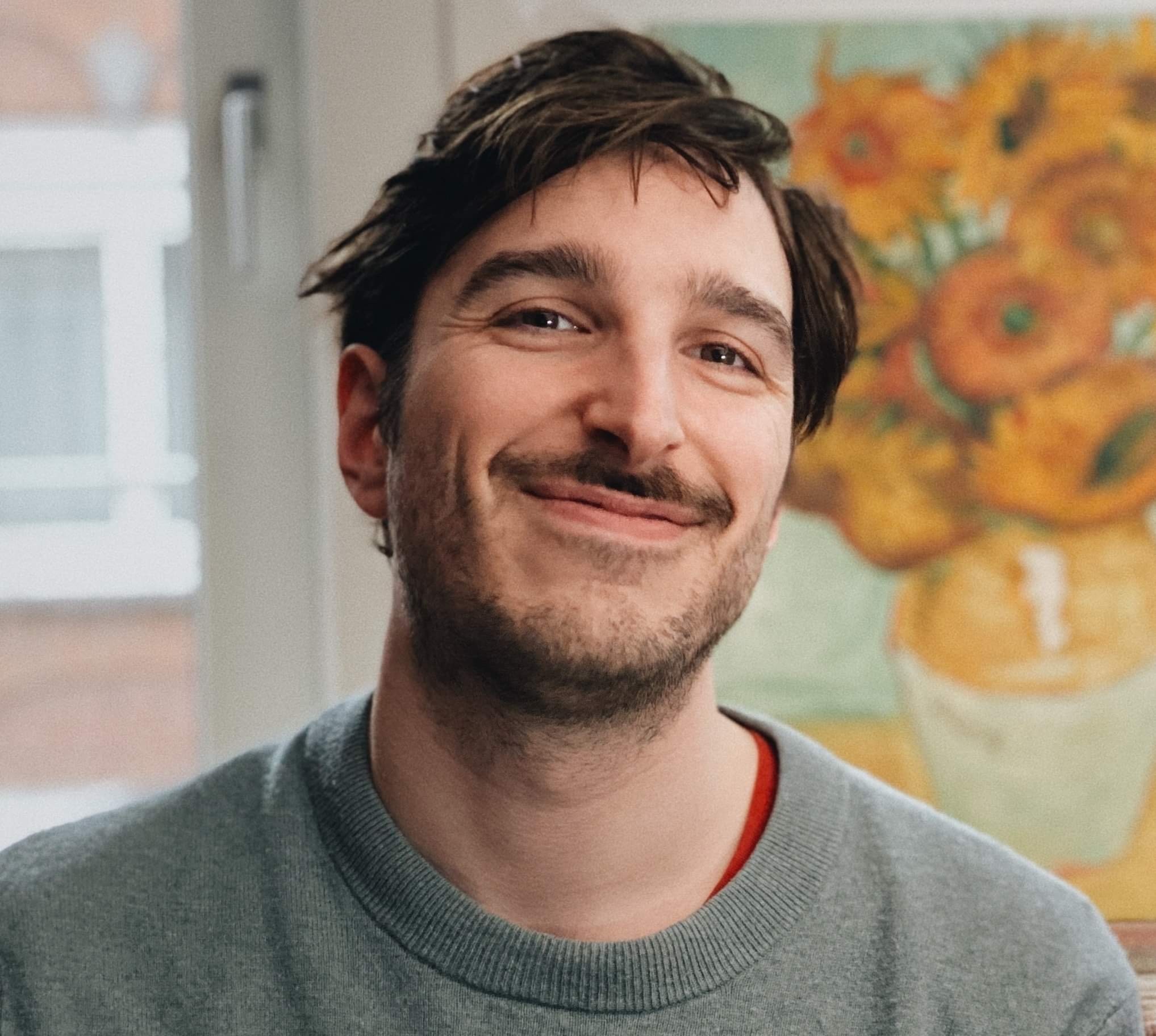 A young girl smiling