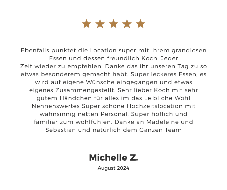 Testimonial Kundenbewertung auf dem Hofgut Langenborn