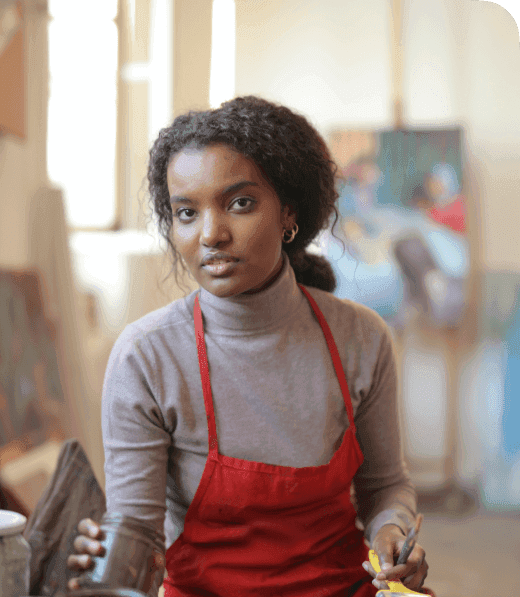 A lady on Apron
