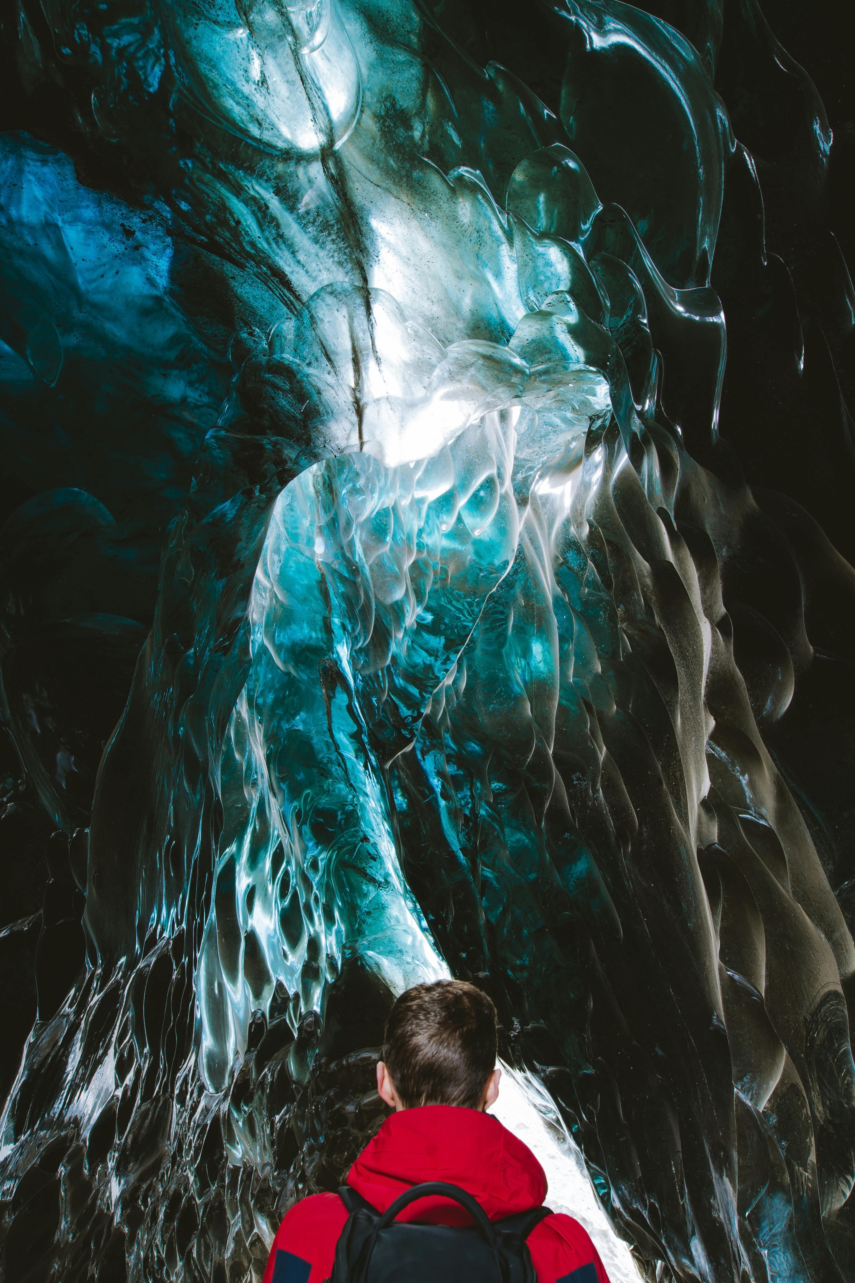 man in ice cave 