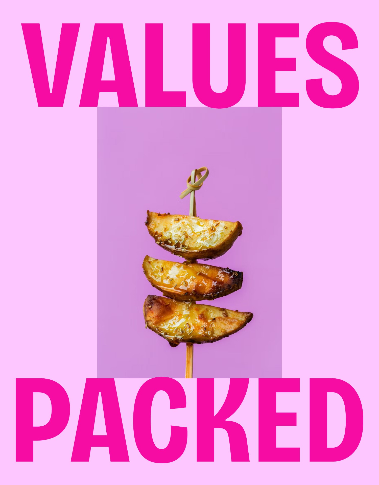 Graphic posters for VLOO highlighting cultural values: "Values Packed," "Low Waste," and "Plant Based."