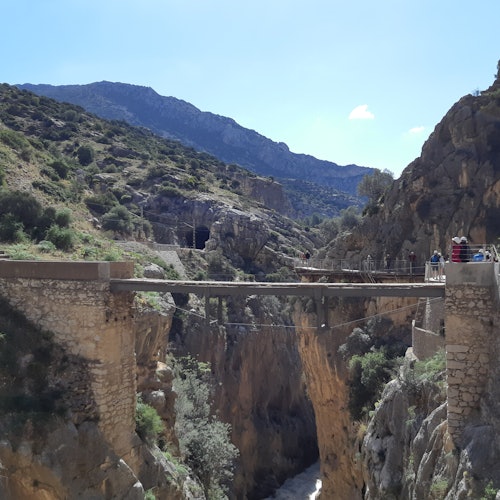 Caminito del Rey. Bridge used by King Alfonso XIII to get on the train.