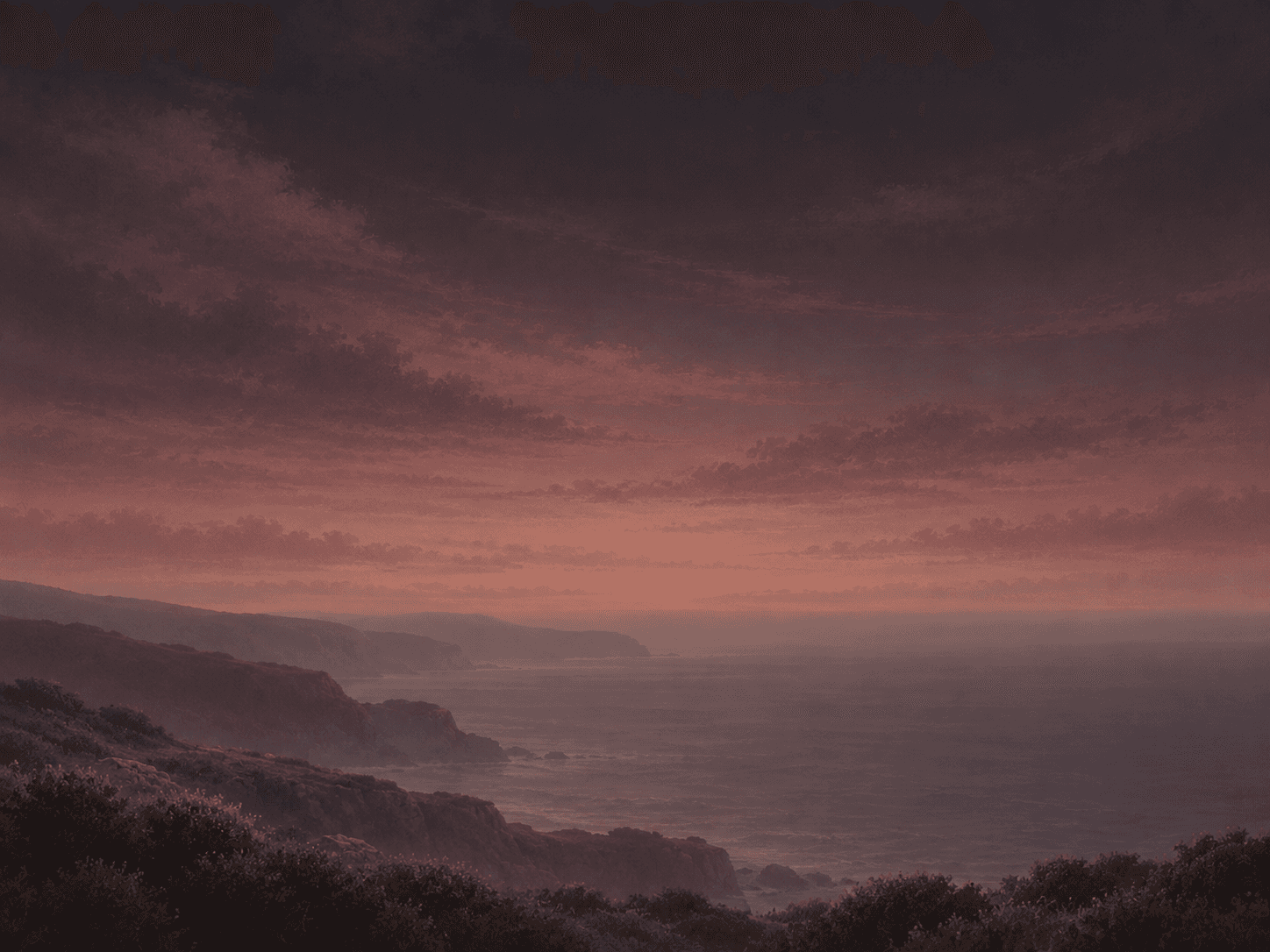 Dusk landscape behind the Cognira daily plan panel