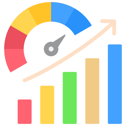 Wellness progress dashboard icon for tracking fitness data and health trends in the Zenify app.