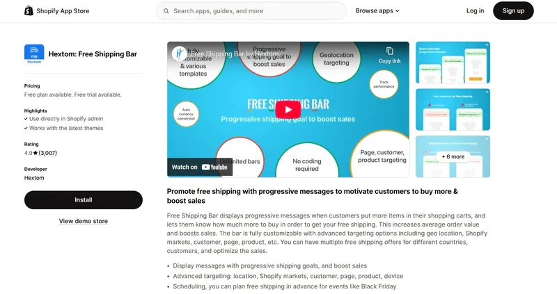 Hextom_Free_Shipping_Bar