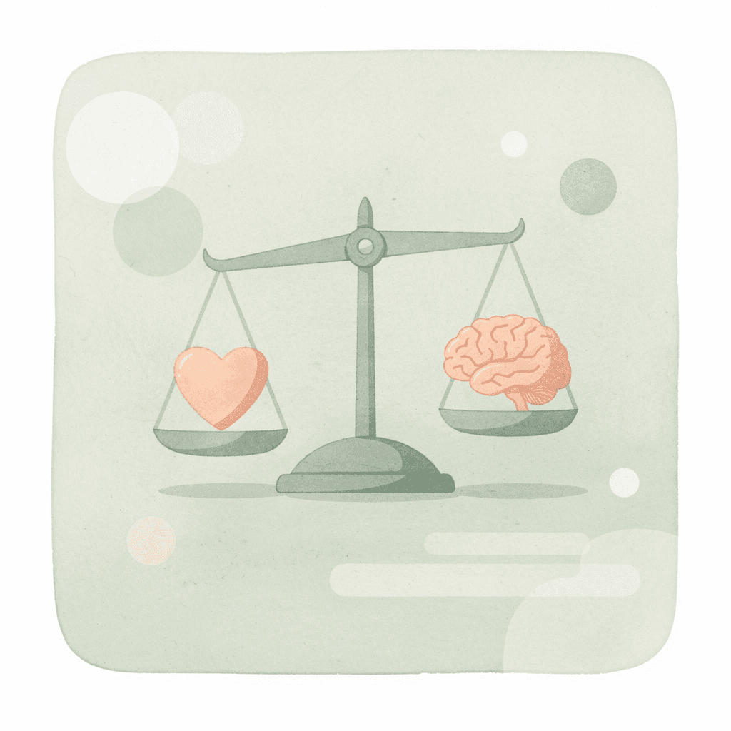 Icon scale showing presentation weighed against fulfillment