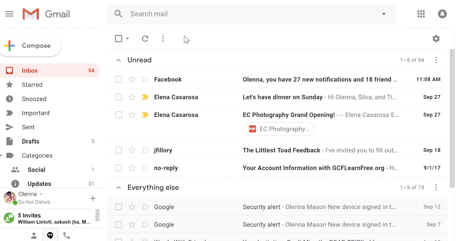 a picture of gmail.com interface