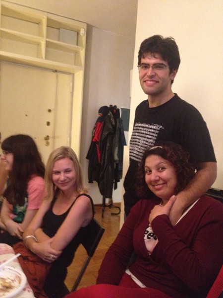 students at the Saturday feast