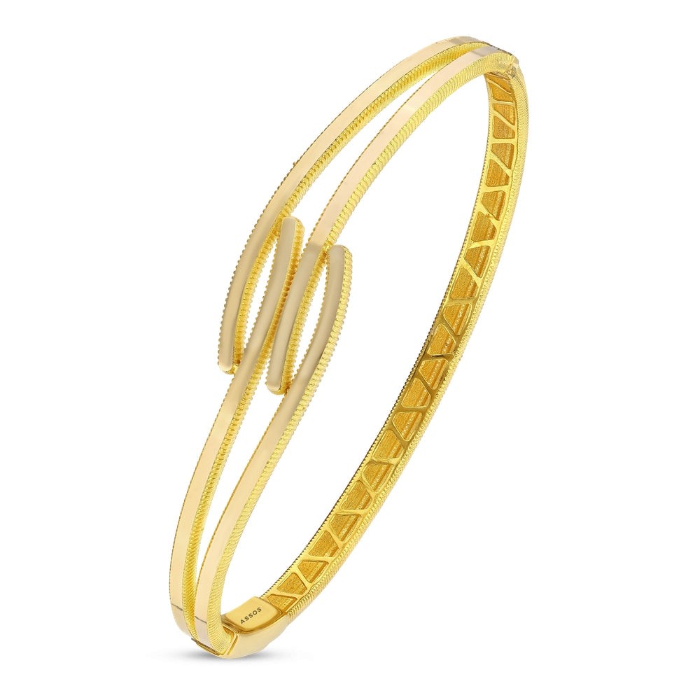 Assos Pırlanta 14 Ayar Altın Modern Tasarım Kelepçe Bilezik