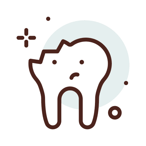 Broken tooth dental repair icon