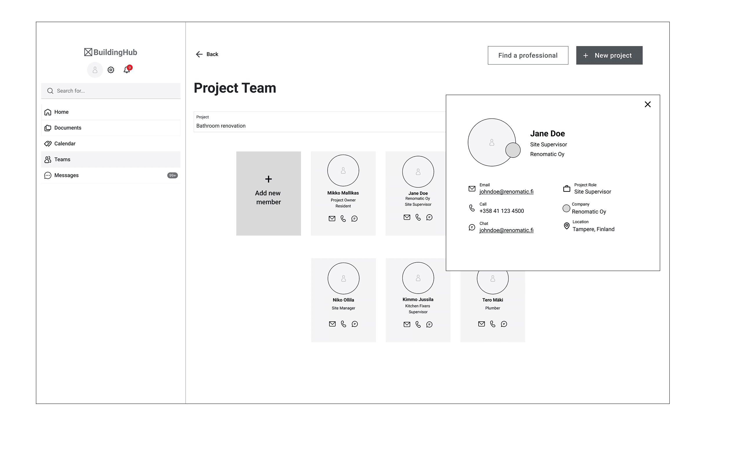 project team's page