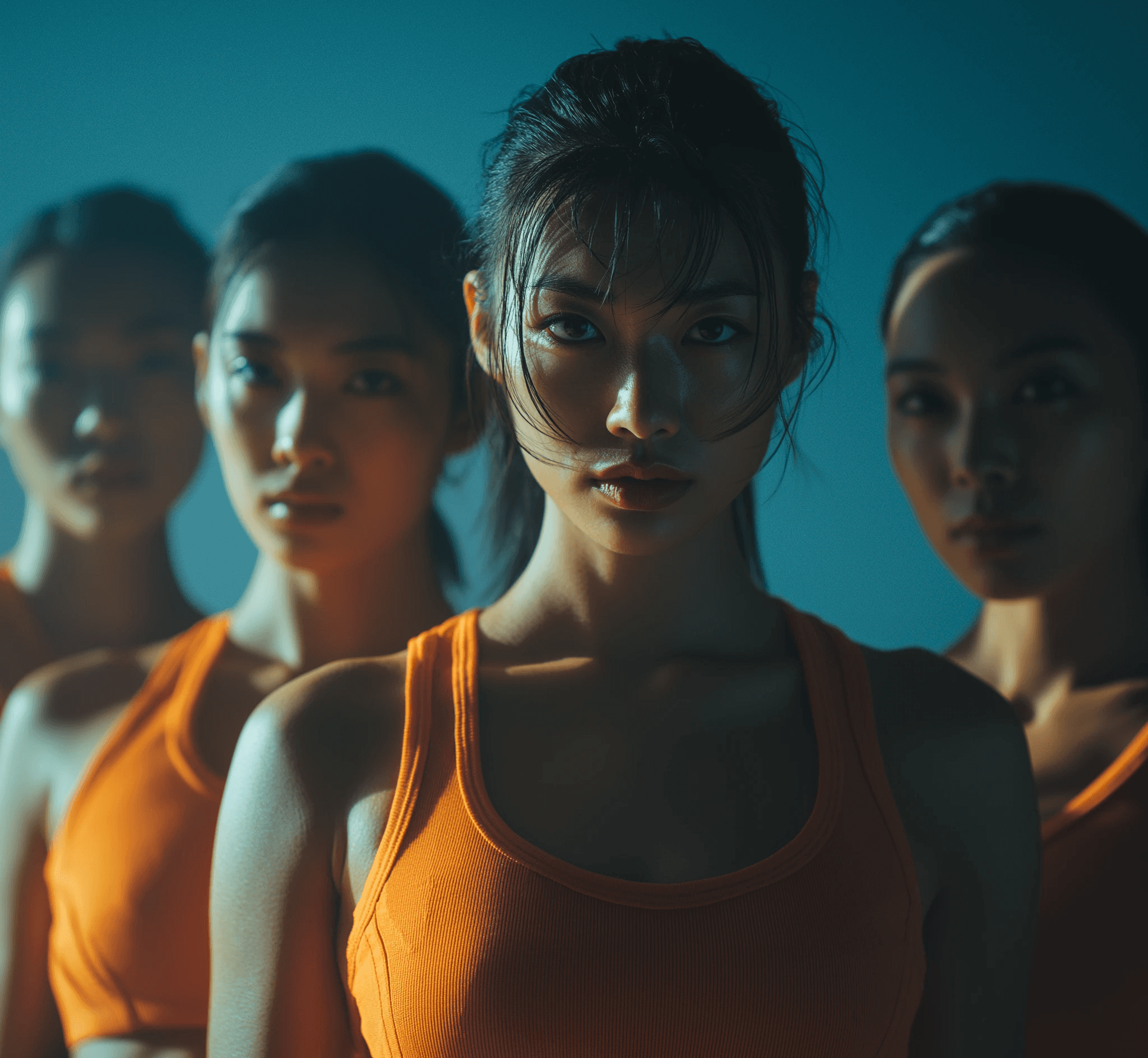 close-up of a group of female mma fighters fighter at INNOV8 MMA gym