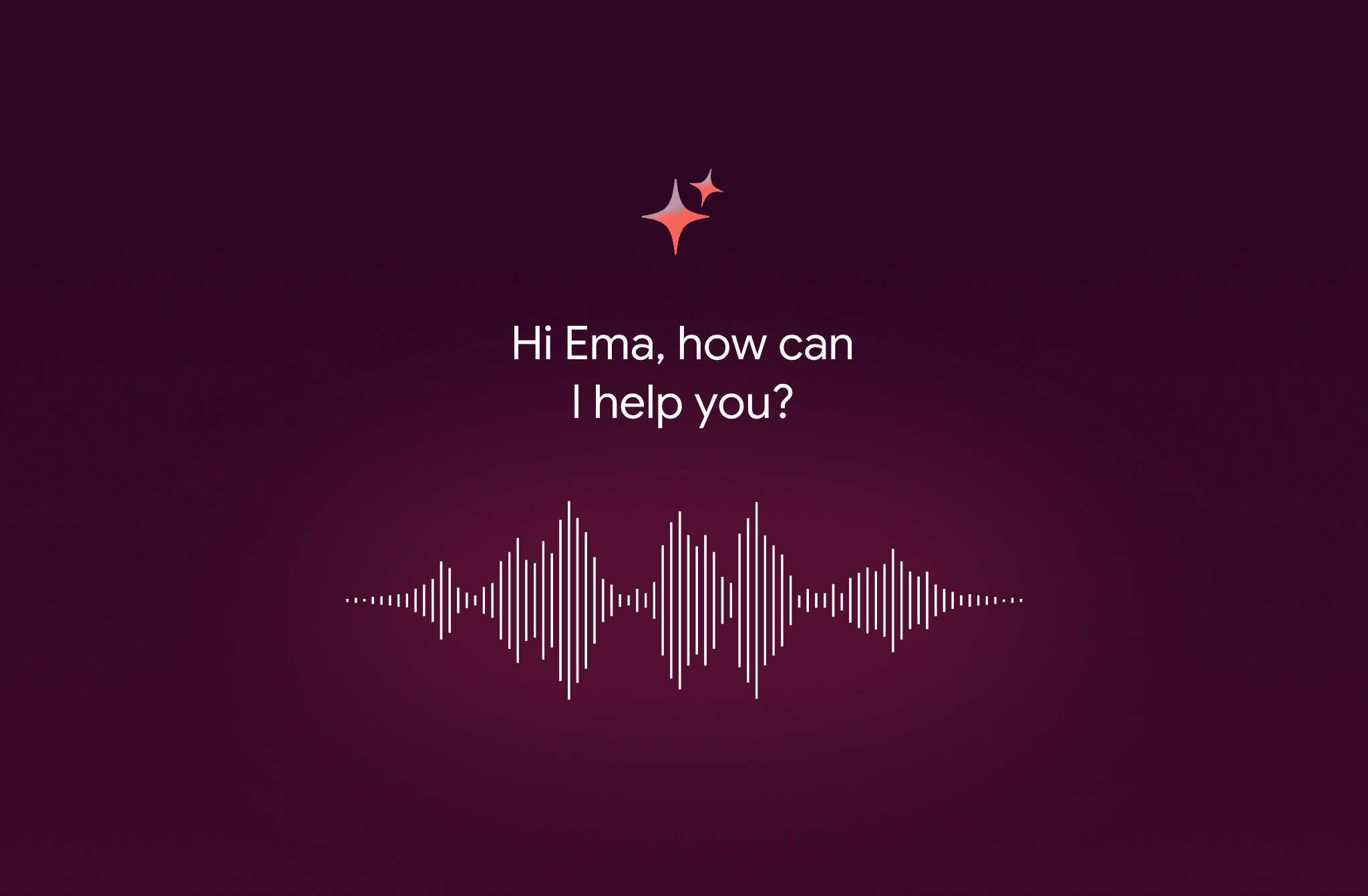 Conversational voice AI interface with real-time waveform and assistant interaction