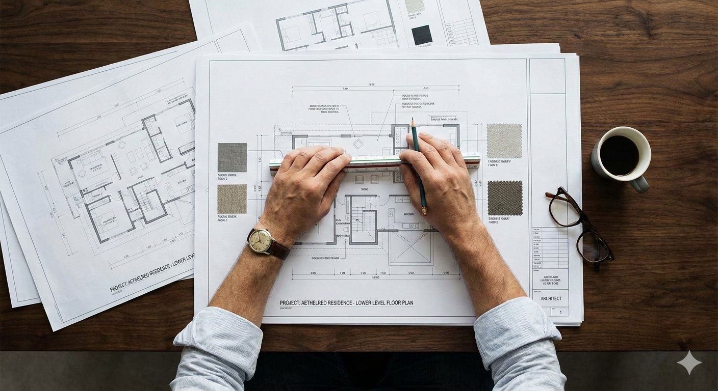 Architectural floor plans prepared during the early planning stage