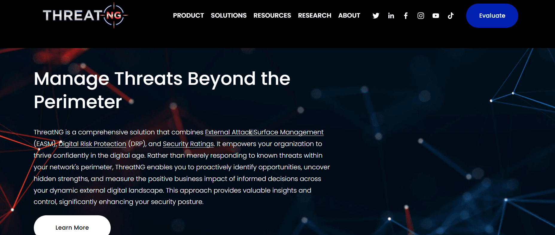 ThreatNG Security Homepage