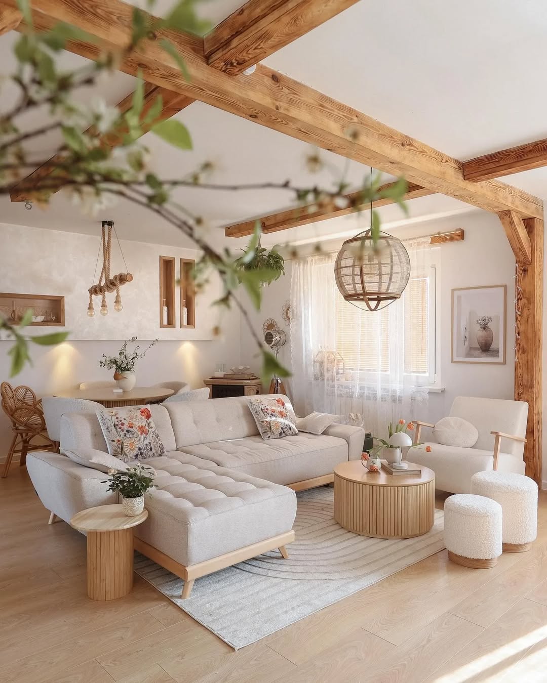 Geometric wooden wall panels with angled shapes and warm highlights.