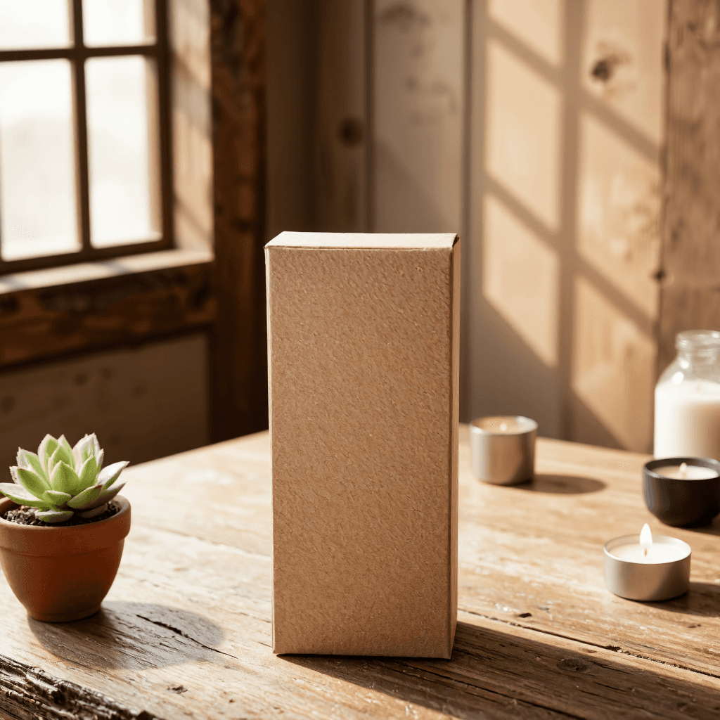 product photography of a box of essential oil
