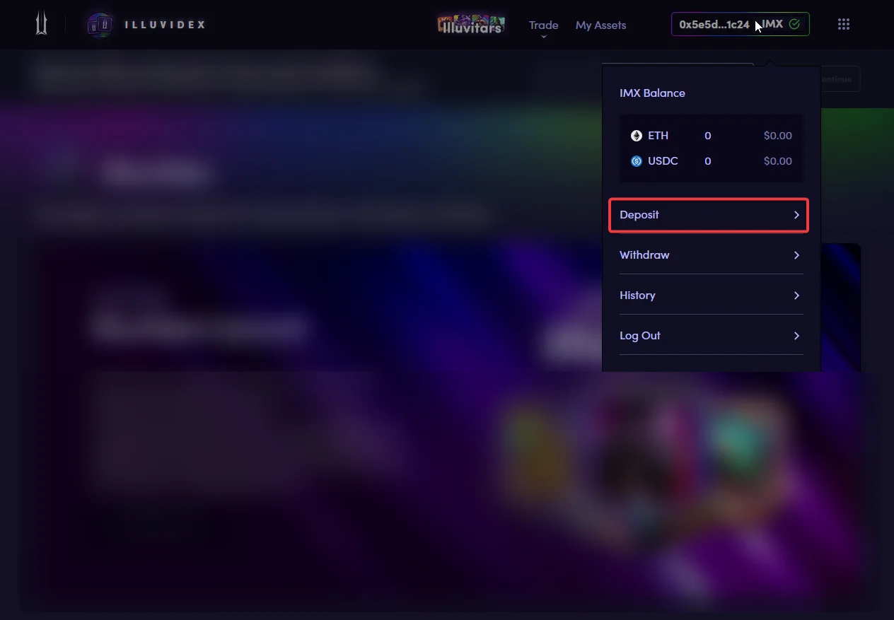A screenshot of a step-by-step guide to setting up a wallet in ImmutableX