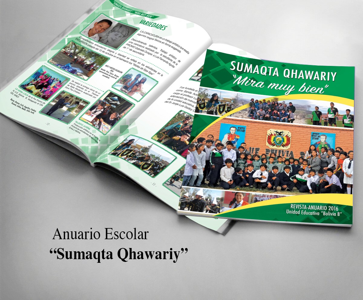 Diseño para anuario escolar de unidad educativa
