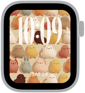soft critters Apple Watch face preview 3 featuring spring.