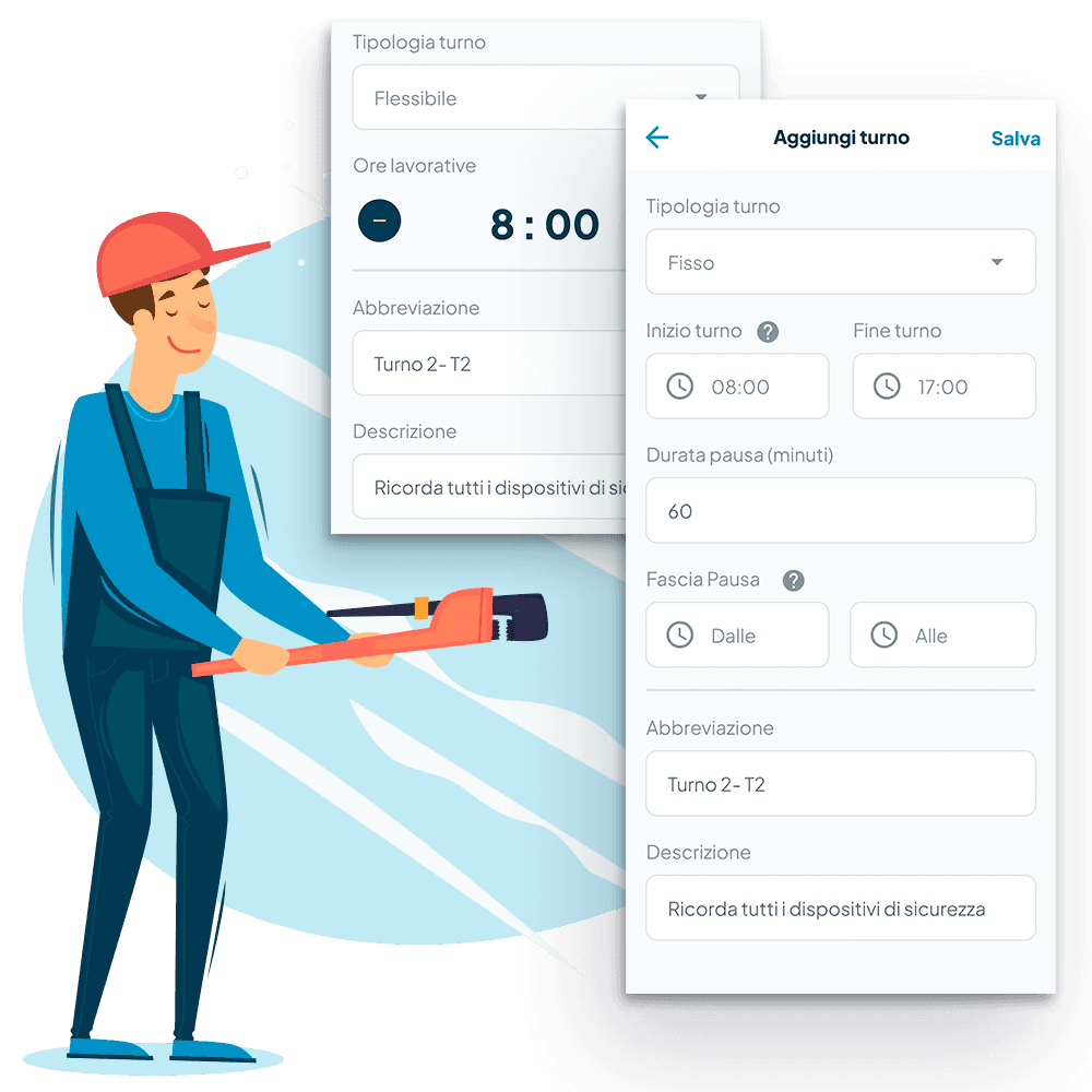 Pianificazione digitale di turni e sedi di lavoro per il personale edile tramite Fluida