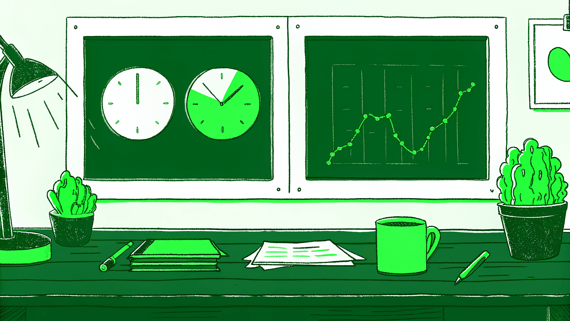 Desk scene showing domestic and international flight delay clocks with refund eligibility thresholds