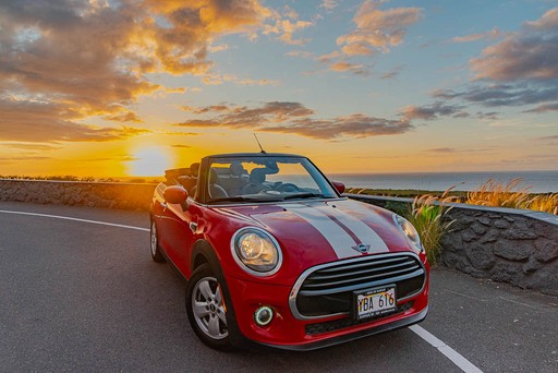 Red Mini Cooper For Rent In Kona Big Island Hawaii