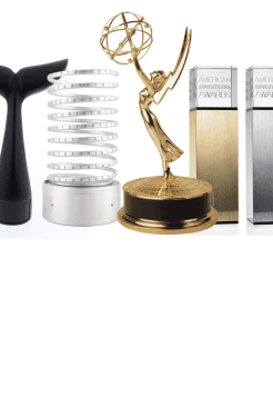 A shiny silver trophy on a black base, symbolizing achievement and victory.