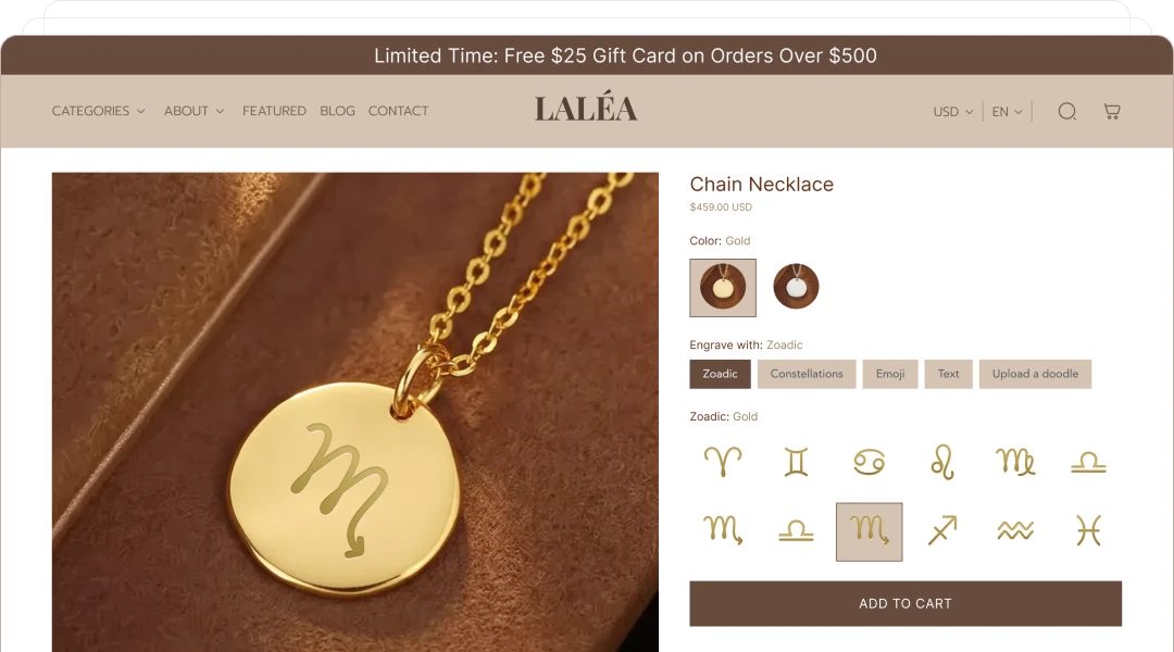 Jewelry example page