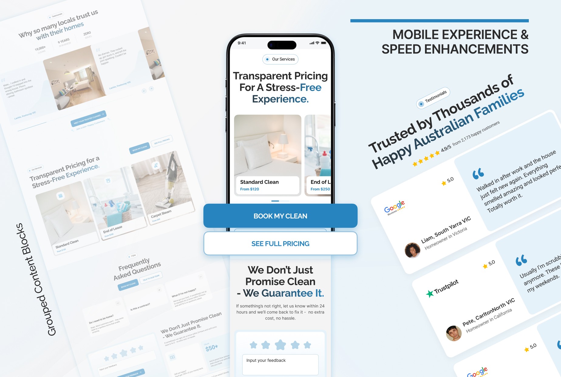 Cleaning service website optimized for higher conversions