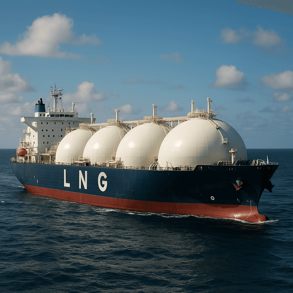 lng tanker transporting material
