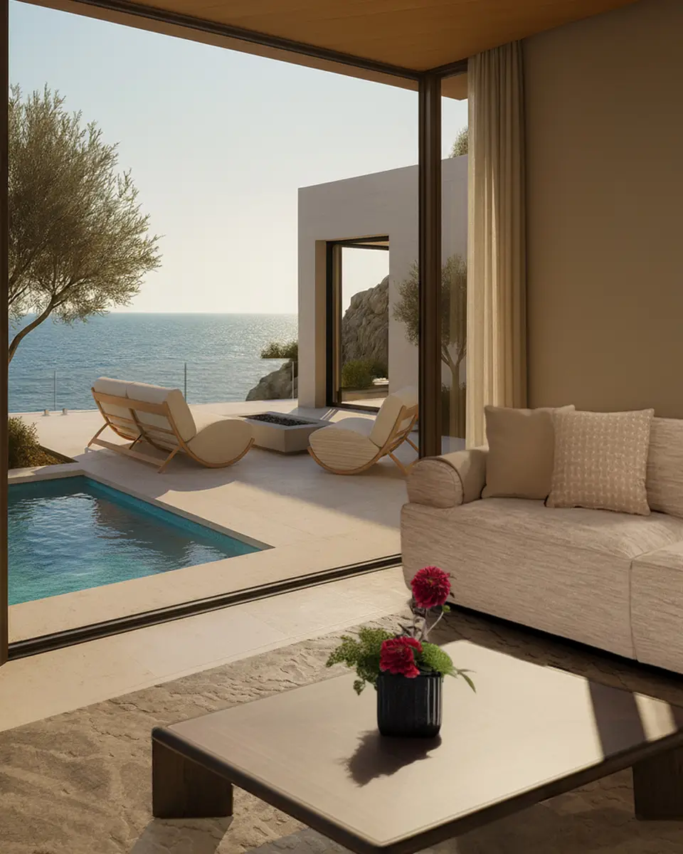 Elegant bedroom interior with luxury Italian furniture made in Italy, for contemporary interiors in Lugano.